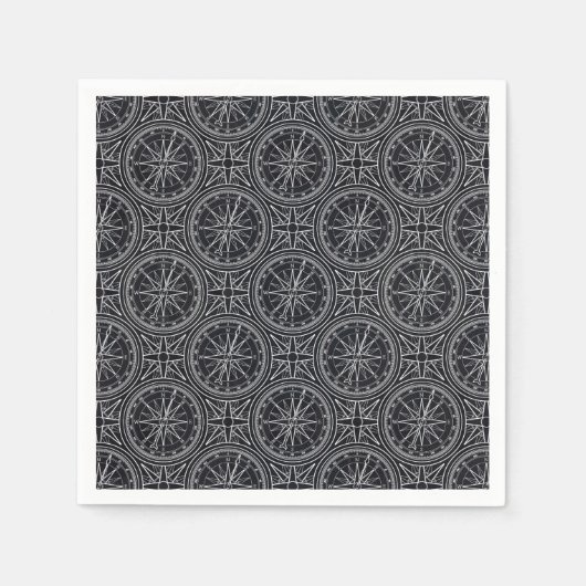 Wind Rose Compass Muster Serviette (Vorderseite)