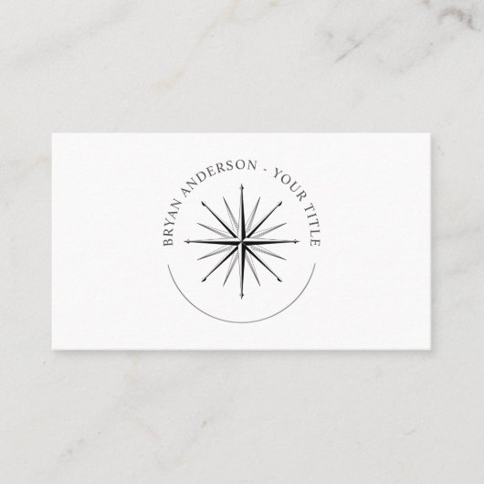 Wind Rose Compass - Nautical Business Card Visitenkarte (Vorderseite)