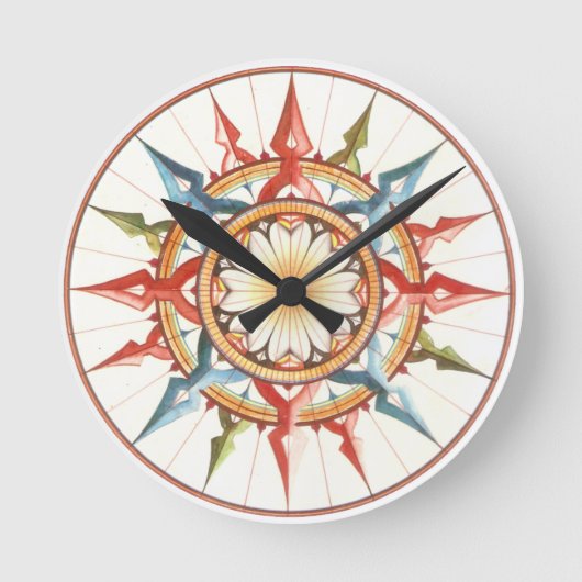 Wind rose runde wanduhr (Vorderseite)