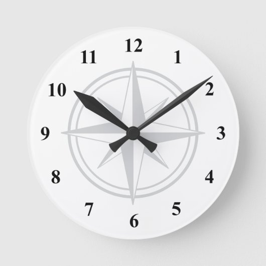 Wind Rosen Compass Star Design Custom Runde Wanduhr (Vorderseite)
