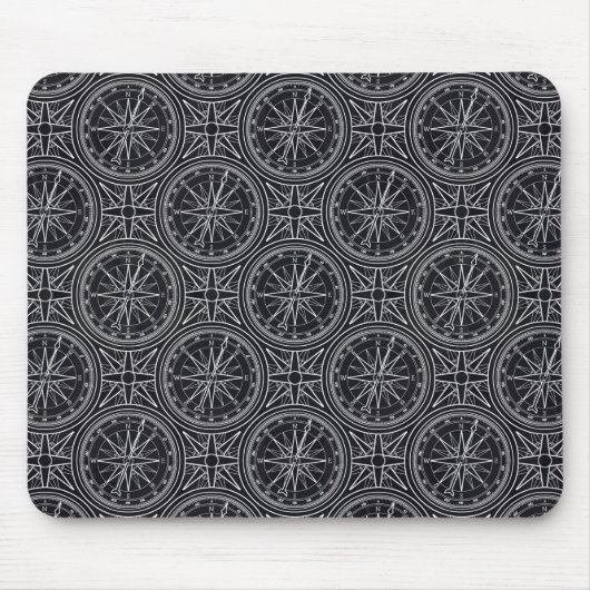 Wind-Rosen-Kompass-Muster Mousepad (Vorne)