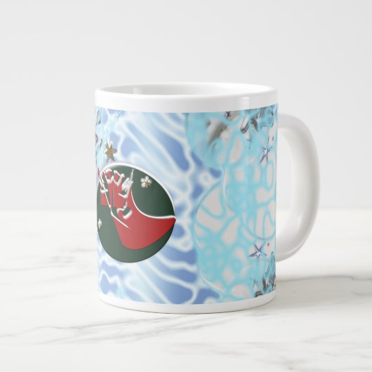 Wind Santa Claus Sock Jumbo-Tasse (Vorderseite Rechts)