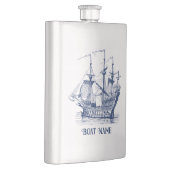 Wind-Segelboot-Illustration Flachmann (Rechts)