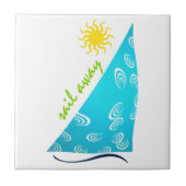 Wind, Segeln und Sonne Fliese (Vorderseite)