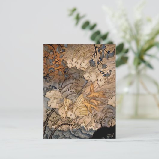 "Wind Sprites" von Arthur Rackham Postkarte (Stehend Vorderseite)