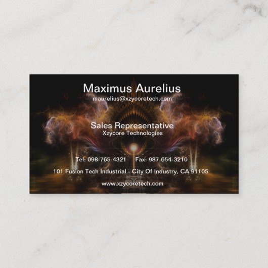 Wind Storm Fraktal Art Business Card Visitenkarte (Vorderseite)