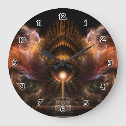 Wind Storm Fraktal Art Wall Clock Große Wanduhr (Vorderseite)