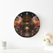 Wind Storm Fraktal Art Wall Clock Große Wanduhr (Zuhause)