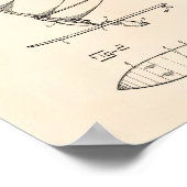 Wind Surfboard 1982 Patent Art Old Peper Poster (Ecke)