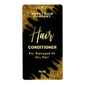 Wind Swept Glitzer Gold Hair Care Product Labels (Vorne)