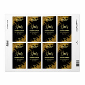 Wind Swept Glitzer Gold Hair Care Product Labels (Vorne)