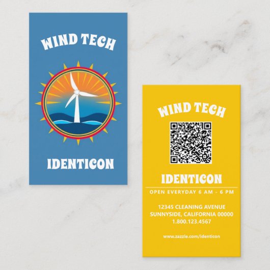 WIND TECH mit QR-Code Visitenkarte (Vorne/Hinten)