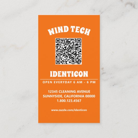 WIND TECH mit QR-Code Visitenkarte (Rückseite)