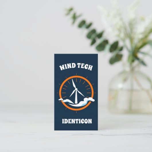 WIND TECH mit QR-Code Visitenkarte (Stehend Vorderseite)