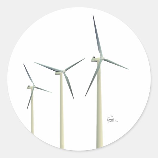 Wind Turbine Classic Round Aufkleber (Vorderseite)