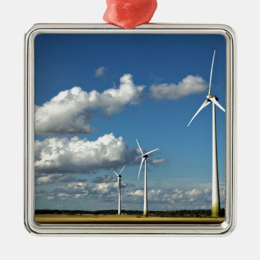 Wind turbines on the roadside silbernes ornament (Vorne)