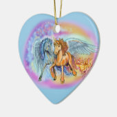 Wind und Flamme Einhorn Pegasus~ornament Keramik Ornament (Links)