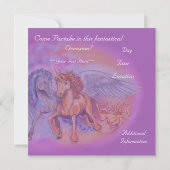 Wind und Flamme Romantische Einhorneinladung Einladung (Rückseite)