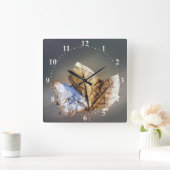 Wind und Schnee Quadratische Wanduhr (Zuhause)