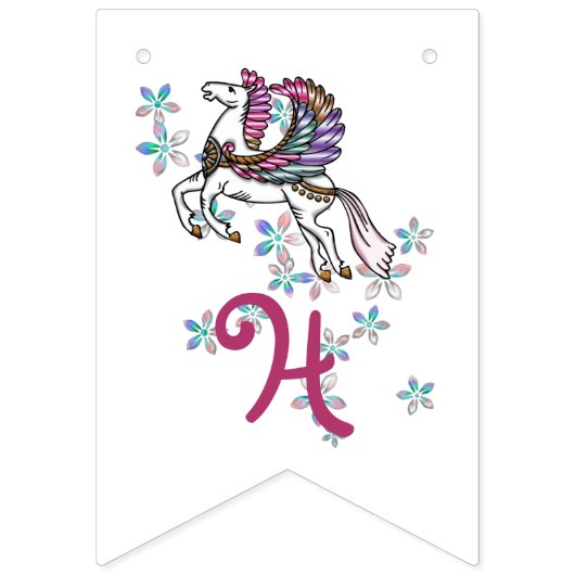 Wind und Wings Pegasus Geburtstag Wimpelkette (Zweite Fahne)