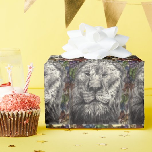 Wind unter meinem Flügel Lion Butterflies Tierart Geschenkpapier (Geburtstagsparty)