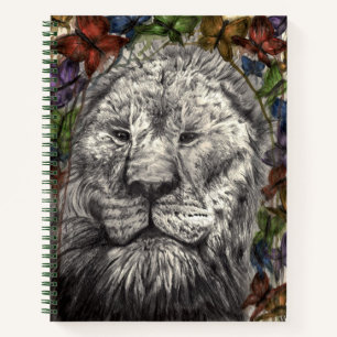 Wind unter meinem Flügel Lion Butterfly Animal Art Notizblock