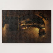 Wind-Up Office Man Surreal Routine Grind Oil Paint Puzzle (Horizontal)