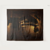 Wind-Up Office Man Surreal Routine Grind Oil Paint Wandteppich (Vorderseite (Horizontal))