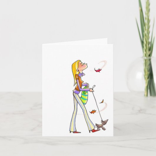 Wind Walking Women Notecard Karte (Vorderseite)