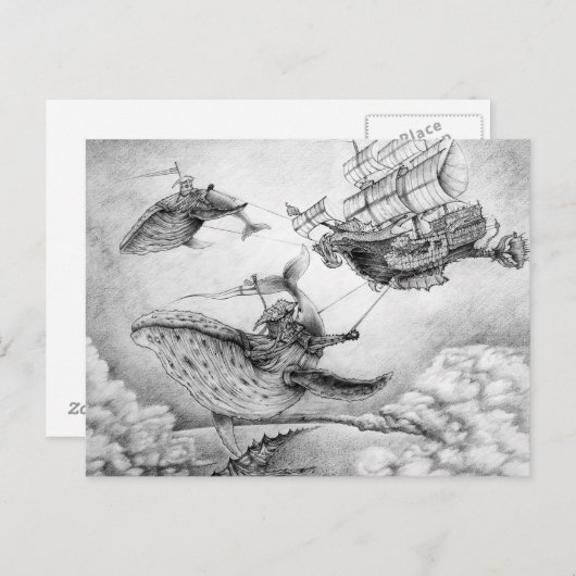 "Wind Whales" Postkarte (Vorne/Hinten)