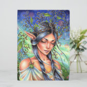 Wind Whispers Fairy Elf Fantasy Woman Art Card (Stehend Vorderseite)
