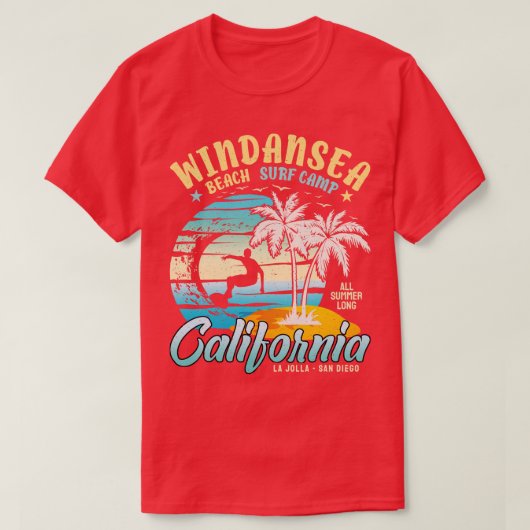 Windansea Beach La Jolla San Diego T-Shirt (Design vorne)