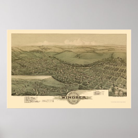Windber, PA Panorama Karte - 1900 Poster (Vorne)
