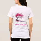 Windblown Cherry Blossom Tree Tri-Blend Shirt (Rückseite)