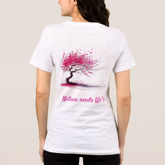 Windblown Cherry Blossom Tree Tri-Blend Shirt (Rückseite)