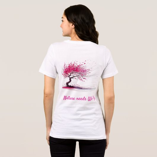 Windblown Cherry Blossom Tree Tri-Blend Shirt (Rückseite voll)