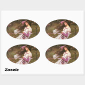 Windblumen Ovaler Aufkleber (Blatt)