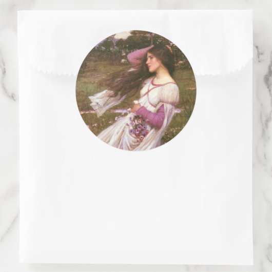 Windblumen Runder Aufkleber (Tasche)