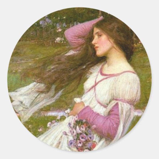 Windblumen Runder Aufkleber (Vorderseite)