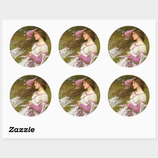 Windblumen Runder Aufkleber (Blatt)