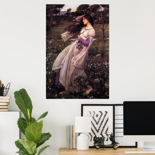 Windblumen-von John William Waterhouse, 1902 Poster (Heimbüro)