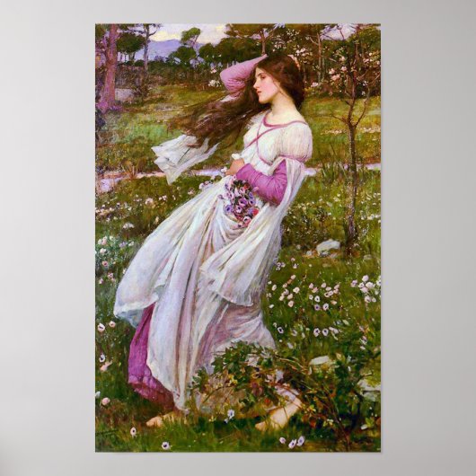 Windblumen von John William Waterhouse Poster (Vorne)