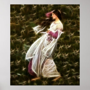 Windblumen Wasserhaus Fraktal Malerei Poster