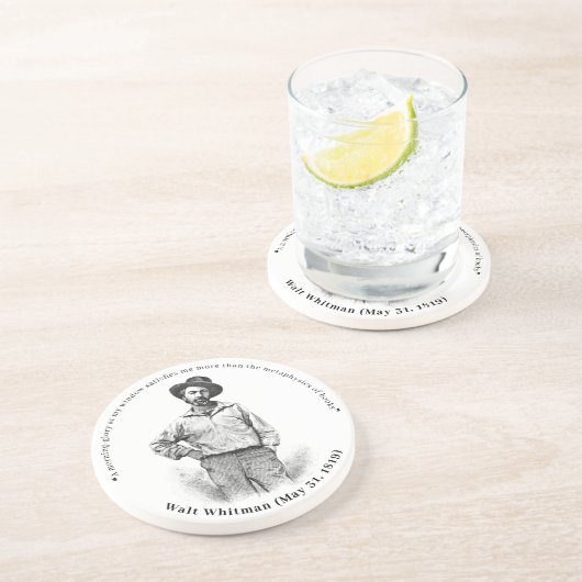 "Winde an meinem Fenster…" Walt Whitman-Zitat Getränkeuntersetzer (Seite)