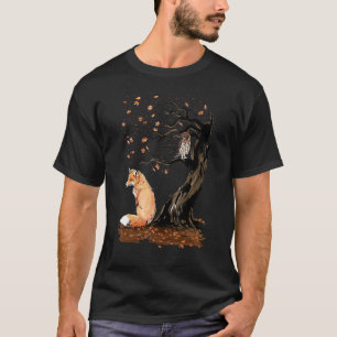 Winde des Niedlichen Herbstfochs unter dem jähen B T-Shirt