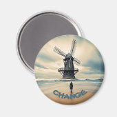 Winde des Wandels so bauen ein Windrad Magnet (Vorderseite/Rückseite)