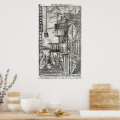 Winde für die Gewinnung von Wasser aus einer Mine Poster (Küche)