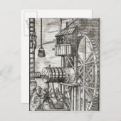 Winde für die Gewinnung von Wasser aus einer Mine Postkarte (Vorne/Hinten)