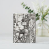 Winde für die Gewinnung von Wasser aus einer Mine Postkarte (Stehend Vorderseite)