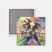 Winde von Halloween Hexenfantasy Art Magnet (Vorderseite/Rückseite)